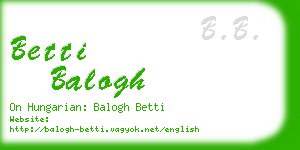 betti balogh business card